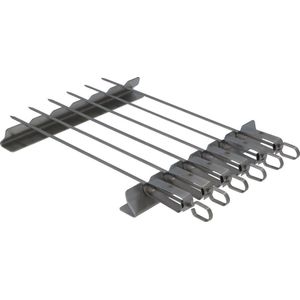 4cookz® BBQ Spiezen RVS met houder - 6 delige gril pennen set - 40cm