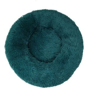 KUSSIES® Kussen 50 Cm Met Wasbare Hoes - Petrol - Hondenkussen Kattenkussen - Donut Ronde Kattenmand Kat Hond Groen Groene Donkergroen Donkergroene