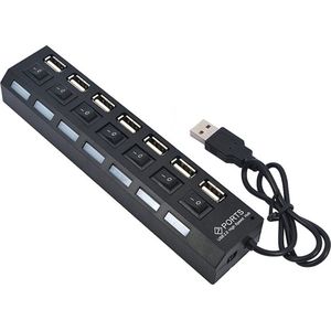 Hubsplitter usb hub - 7 USB 2.0 1.1 poorten - 480 Mbps - Windows 2000, XP, Vista, Windows 7, Mac OS (10.X of nieuwer)