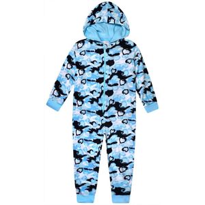 Onesie hartjes camouflage print - maat 122/128 - blauw