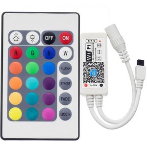 Mini WiFi en RF 24Knops Afstandsbediening voor RGB LED strip