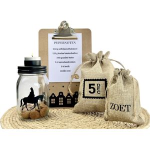 Sinterklaas decoratie - set - klembord A5 - 2 jute zakje - theelichthouder