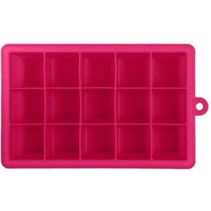 Ijsklontjes/ ijsblokjes vorm - XL - siliconen - 15 vakjes - roze