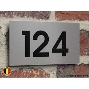 Geborsteld RVS lasergegraveerd huisnummer "" AL-NR5