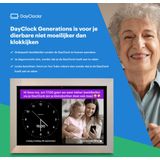 DayClock Generations10 Wit - Dementieklok / Seniorenklok met beeldbellen, YouTube-video's, foto's, berichten en meer