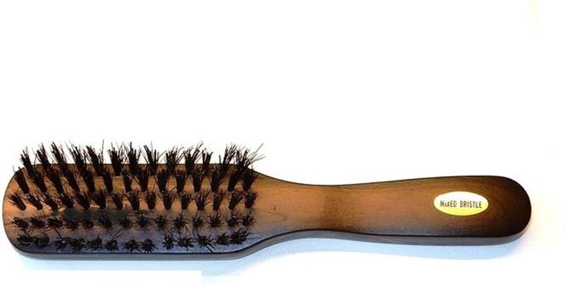 Haarborstel - Smal - Harde Gemixte Haren - Bruin Hout