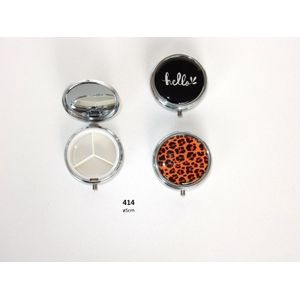 Pillendoosje - 3-vakken - Metalen Doos - Handige Compartimenten