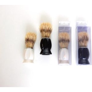 Scheerkwast - Zwart/Wit - 11cm - Blisterdoos