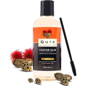 Castor Olie 100ml | Biologisch | 100% Puur & Onbewerkt | Food-Grade Kwaliteit | Koudgeperste Castor Oil voor Haar, Huid, wenkbrauw en wimpers | Huidolie | Haarolie