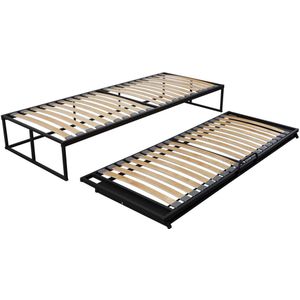 Bed Box Wonen - Boxtwin - 90x200 - Onderschuifbed - Metaal - Lattenbodem - Design - Eenpersoons