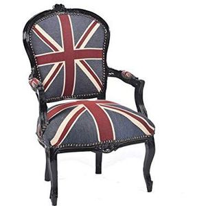 arterameeferro Barok stoel Luis kleur zwart gelakt Engelse vlag