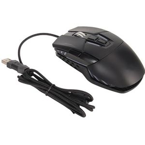 Bedrade Muis, 6 Knoppen Tot 3200 DPI Gamingmuis met 1,25 M Draadlengte voor Domitory voor Thuis (BLACK)