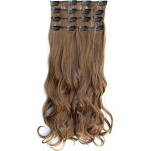 Clip in hairextensions 7 set wavy bruin - 6A#