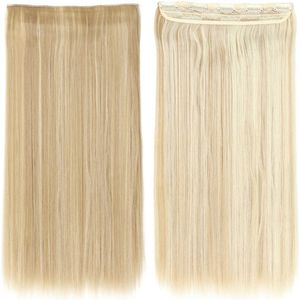 Clip in hairextensions 1 baan straight blond - F18/613