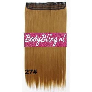Clip in hair extensions 1 baan straight blond - 27#