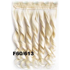 Clip in hair extensions 1 baan wavy blond - F60/613
