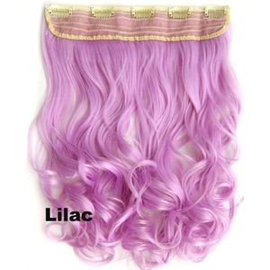 Clip in hair extensions 1 baan wavy lila - Lilac