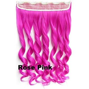 Clip in hair extensions 1 baan wavy roze - Rose Pink