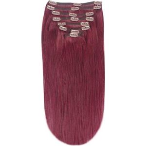 Remy Human Hair extensions straight 18 - red 99J#