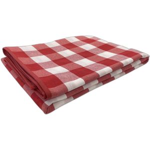 Geruit Tafelkleed Grote ruit rood 200 rond (Strijkvrij) - brabantsbont - picknick - traditioneel - vintage