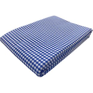 Geruit Tafelkleed Kleine ruit blauw 140 x 320 (Strijkvrij) - boerenbont - picknick - oktoberfeest - gezoomd