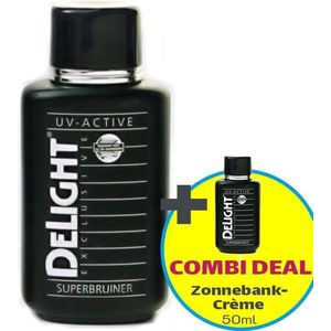 Delight Zonnebankcrèmes COMBI DEAL; Exclusive Super Tanning Milk UV-active (150ml) + Zonnebank Tanning Milk (50ml)