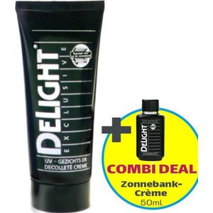Delight Zonnebankcrèmes COMBI DEAL; Gezichts- & decolleté crème (100 ml) + Zonnebank Tanning Milk (50ml)