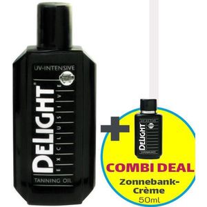 Delight Zonnebankcrèmes COMBI DEAL; Exclusive Tanning Oil UV-intensive (200ml) + Zonnebank Tanning Milk (50ml)