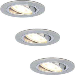 Set van 3 stuks dimbare LED inbouwspots Chandler met 5 Watt spot kantelbaar