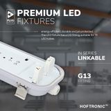HOFTRONIC - LED TL Lamp 150 cm - Dubbel 2x24 Watt - IP65 waterdicht - 4000K Neutraal wit licht - G13 T8 LED TL armatuur - Flikkervrij - LED TL verlichting - Plafondverlichting 150 cm