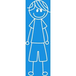 Jongen / zoon - autosticker - wit - 12 cm