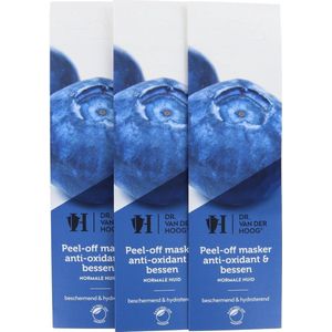 Dr. van der Hoog Peel-Off Masker Anti-Oxidant & Bessen - Normale Huid (3 stuks)