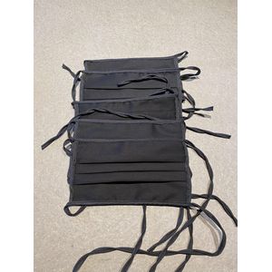 50x Y&T Katoenen Mondkapjes - Zwart - Herbruikbaar- Enkellaags (wasbaar 60 Graden)