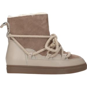 Poelman, Leren Veterschoenen Beige, Dames, Maat:36 EU