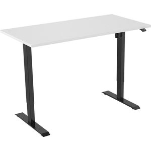 Active zit sta bureau elektrisch - 120 x 80 cm - zwart frame - Wit werkblad - ergonomisch bureau - verstelbaar bureau