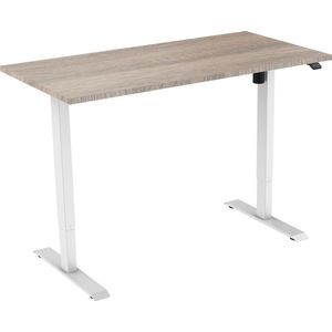 Active zit sta bureau elektrisch - 140 x 80 cm - wit frame - Robson Eiken werkblad- ergonomisch bureau - verstelbaar bureau