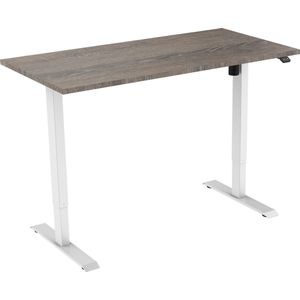 Active zit sta bureau elektrisch - 140 x 80 cm - wit frame - Logan Eiken werkblad- ergonomisch bureau - verstelbaar bureau