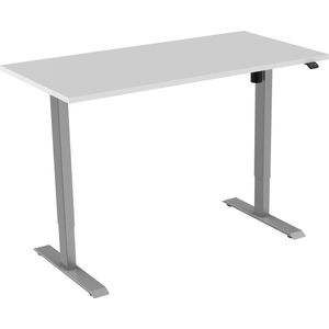 Active zit sta bureau elektrisch -  140 x 80 cm - grijs frame - Wit werkblad- ergonomisch bureau - verstelbaar bureau