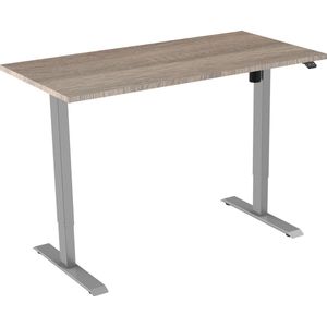 Active zit sta bureau elektrisch - 160 x 80 cm - grijs frame - Robson Eiken werkblad- ergonomisch bureau - verstelbaar bureau