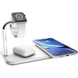 ZENS Dual+Watch Aluminium Wireless Charger White