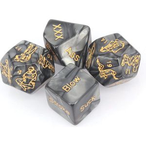 Les Rois Deluxe - Erotische Dobbelstenen - Sex Dobbelstenen - Seks Spel - Sex Dice - Voorspel Love Dice - 4 Stuks - Zwart