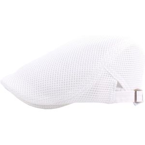 Flatcap wit - luchtdoorlatend, beschermd tegen de zon - golf pet