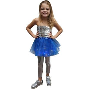 Tutu - Kinder petticoat - Met gekleurde lichtjes - Kobalt blauw - Ballet rokje
