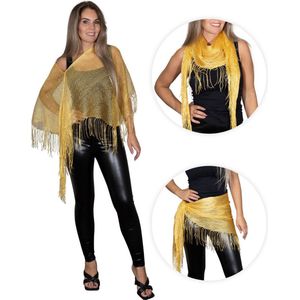 Glitter - sexy beach jurkje - festival poncho - strand topje - pareo - goud - Toppers 2025
