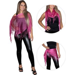 Glitter - sexy beach jurkje - festival poncho - strand topje - pareo - fuchsia