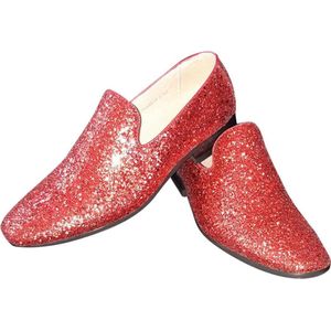 Heren - Glitter schoen - Rood - Maat 44 - Disco