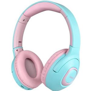 WiseQ Unbreakable - Draadloze koptelefoon voor kinderen - 45 uur batterij - Over Ear - Bluetooth 5.0 - Kinderkoptelefoon - Begrensd - (Mintgroen & Roze)