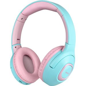 WiseQ Unbreakable Draadloze Koptelefoon Voor Kinderen - Kinderkoptelefoon - 45 uur batterij - Bluetooth 5.0 - Begrensd - Unicorn-Bubblegum