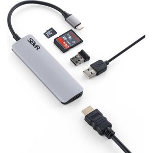 SBVR EV23 5 in 1 USB-C Hub - HDMI - 2x USB 3.0 - SD TF Cardreader - Voor MacBook en HP