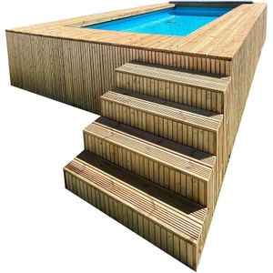 Simpool - Premium Houten Gesloten Trap - B1396 x H1209 x D1454 mm